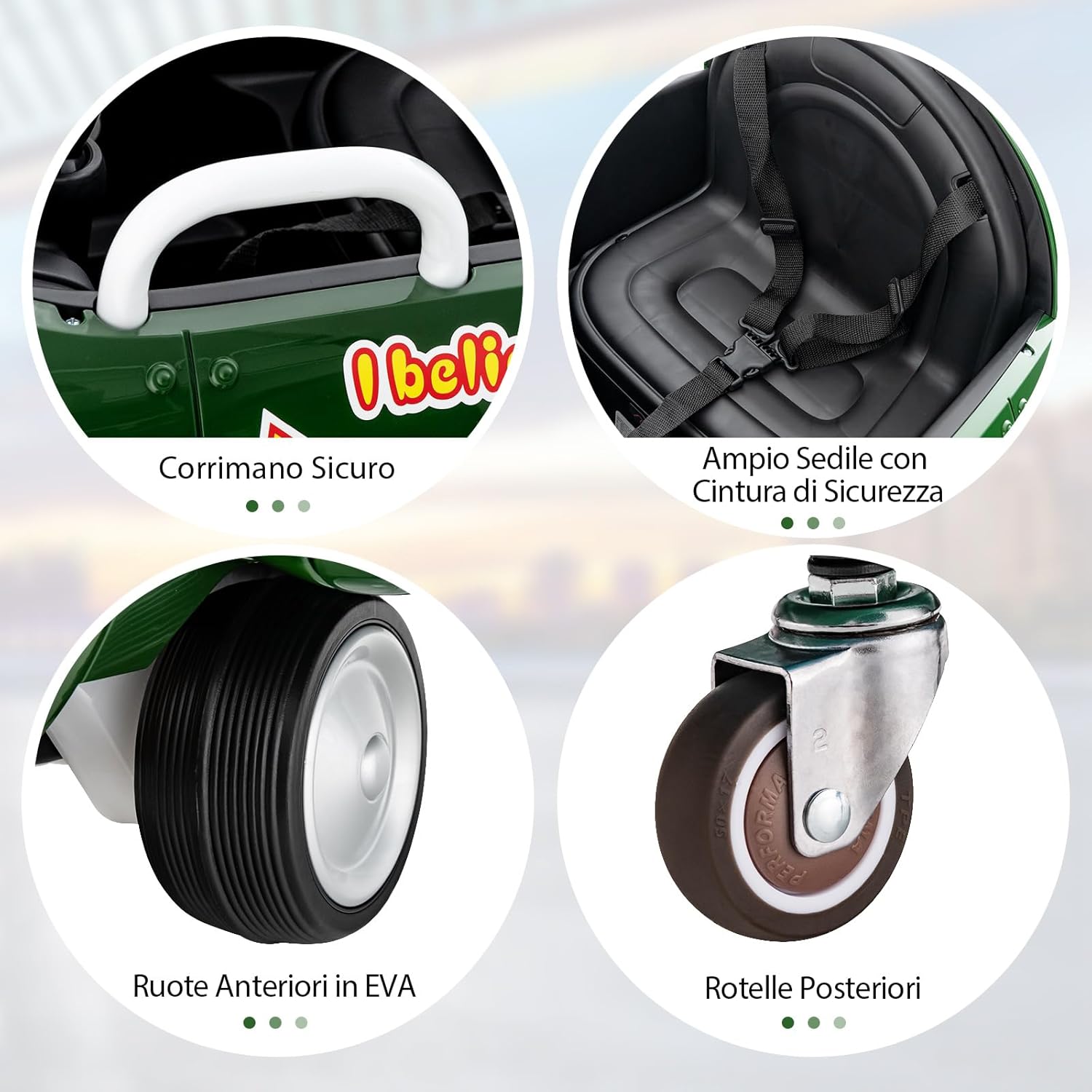 Macchina Elettrica a Forma di Aereo per Bambini, Aeroplano Elettrico Cavalcabile con Telecomando Alare Pieghevole e Elica Rotante, Cruscotto Illuminato, per Bambini 3 Anni+ (Verde)