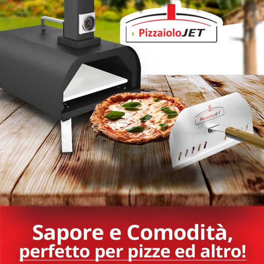 PizzaioloJet Forno per Pizza a Pellet - Compatto e Portatile, Barbecue Pizza con Pietra refrattaria
