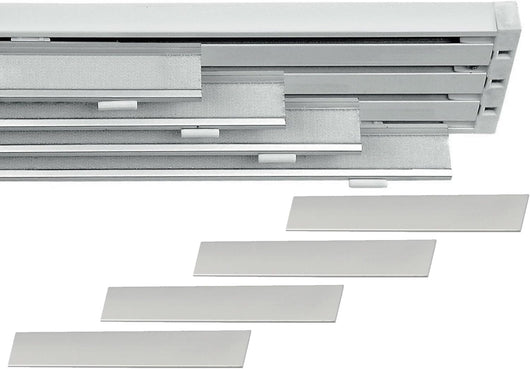 Bastone per Tende A Pannello Comando Manuale, Binario a 4 vie con portapannelli da 65 CM, Attacco Soffitto Lunghezza 240 CM