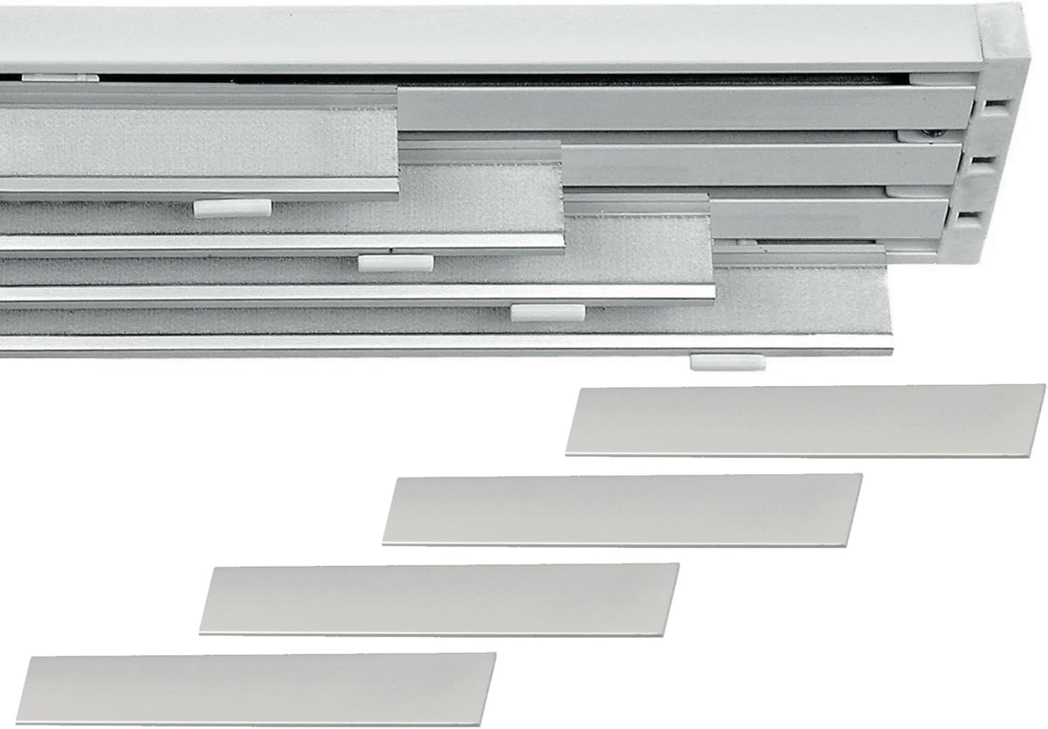 Bastone per Tende A Pannello Comando a Corda Apertura a sinistra, Binario a 4 vie con portapannelli da 80 CM, Attacco Soffitto Lunghezza 300 CM