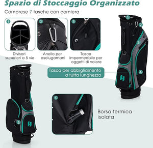 Set Completo di Mazze da Golf per Uomo, Include Driver 1 da 460CC, Fairway 3, Ibrido 5, Ferri 5, 6, 7, 8, 9, P e S, Putter e Borsa Portatile Leggera, Destrorso