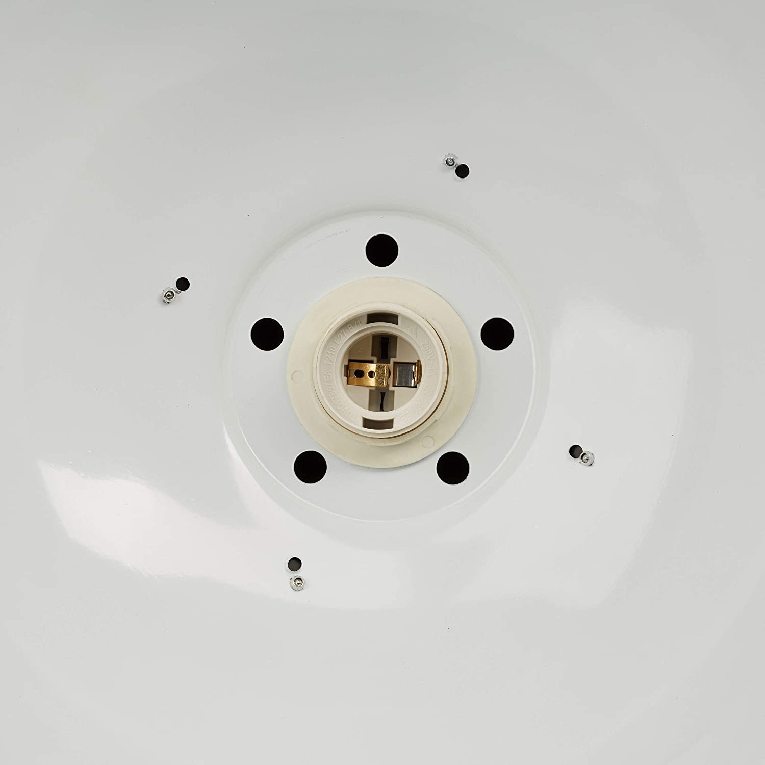 Lampada a sospensione in stile industriale plafoniera in vetro opalino in ferro paralume rotondo nero 13_0001370_2