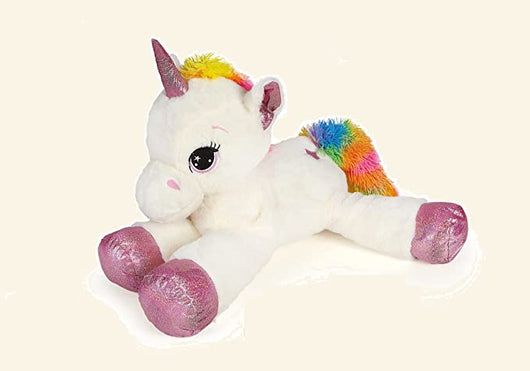 DE CAR Unicorno Peluche Grande 60 cm Medio Rosa o Azzurro Materiale Morbido peluche Unicorno bambina peluche per festa c