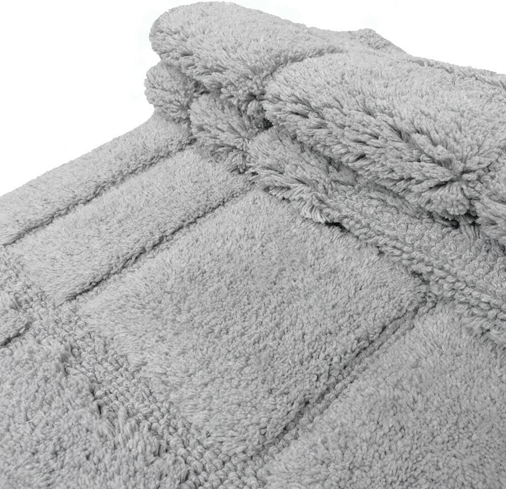 Tappeto Bagno Puro Cotone Morbido 3D Camera Sendiletto Elegante Lavabile Grigio 55x90 cm