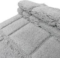 Tappeto Bagno Puro Cotone Morbido 3D Camera Sendiletto Elegante Lavabile Grigio 55x90 cm
