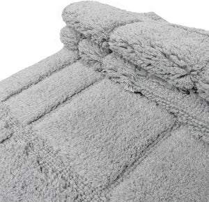 Tappeto Bagno Puro Cotone Morbido 3D Camera Sendiletto Elegante Lavabile Grigio 55x90 cm