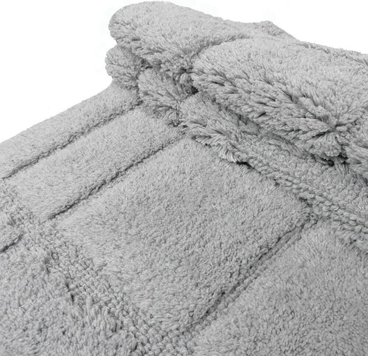 Tappeto Bagno Puro Cotone Morbido 3D Camera Sendiletto Elegante Lavabile Grigio 55x90 cm