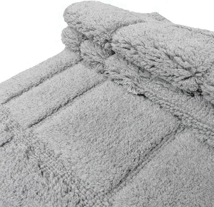 Tappeto Bagno Puro Cotone Morbido 3D Camera Sendiletto Elegante Lavabile Grigio 55x90 cm