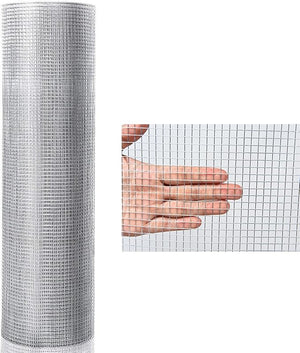 Rotolo di Rete Metallica Zincata, Rete da Pollaio Elettrosaldata Spessore 0,6 mm, Rotolo 15m (1,2 x 15M)