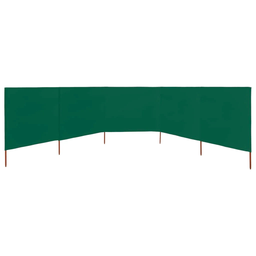 Schermo divisorio in tessuto a 5 pannelli 600 x 160 cm verde 02_0008829