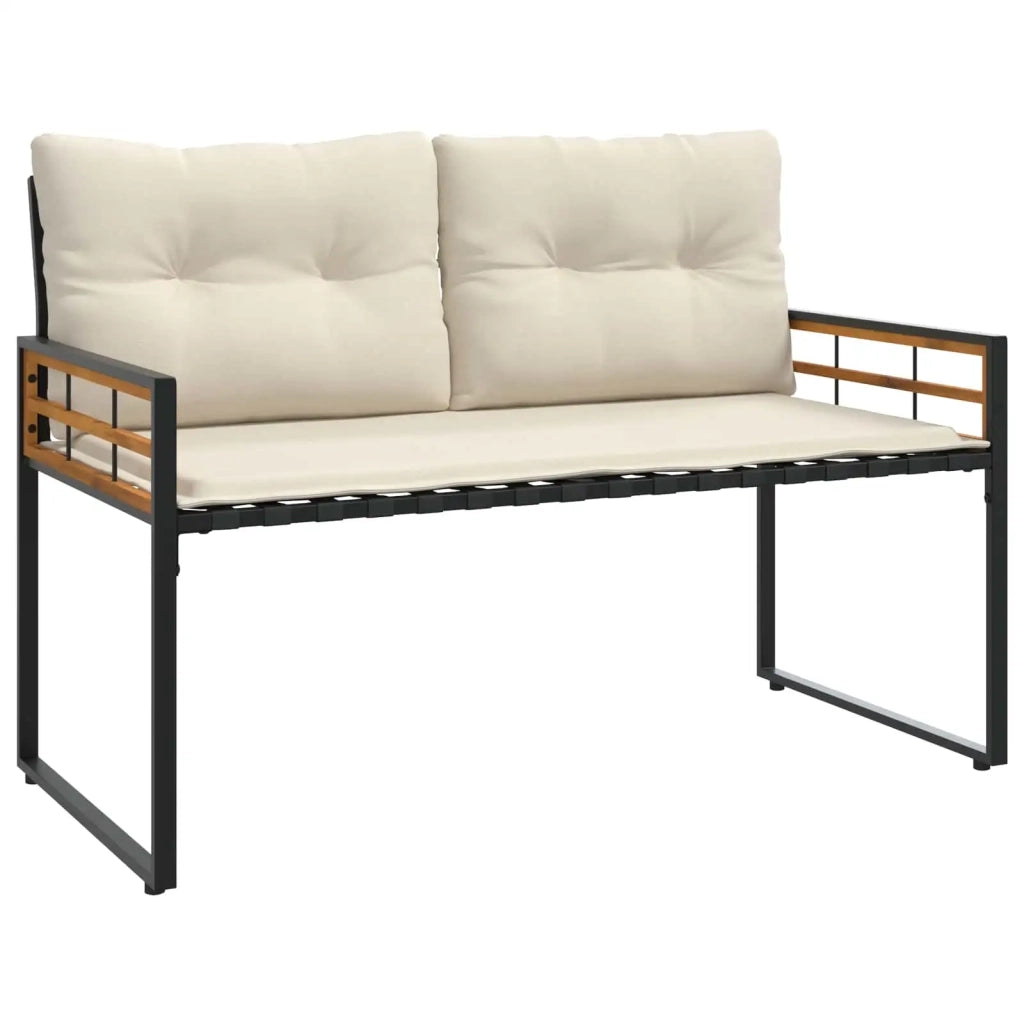 Panchetta in Legno a Strati con cuscino Crema 114 x 55 x 77 cm