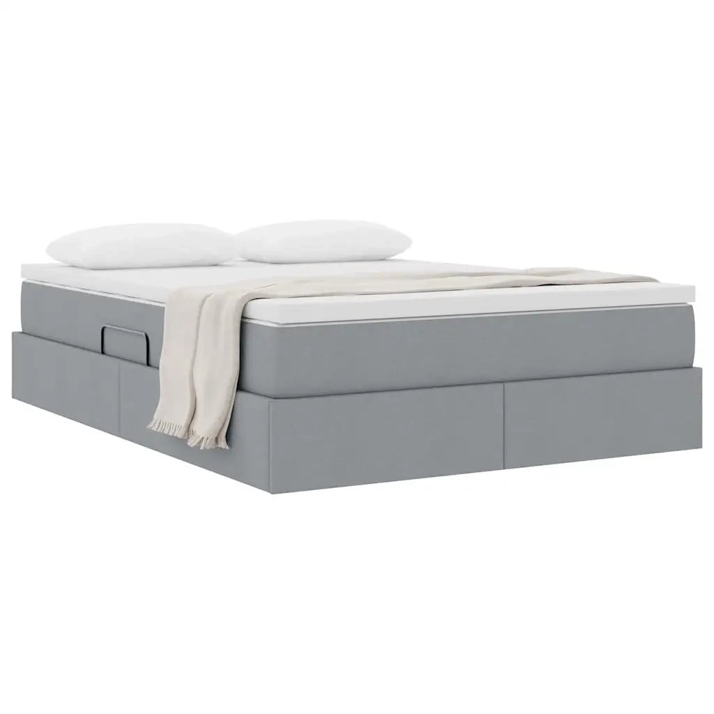 Letto con contenitore e materasso Grigio chiaro 140 x 190 cm 3370224