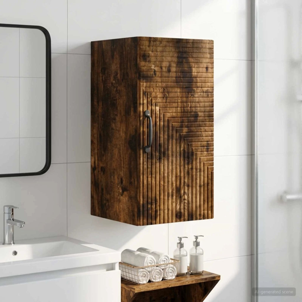 Armadio da bagno a muro HAARLEM Rovere Fumo 30 x 31 x 59 cm 896810