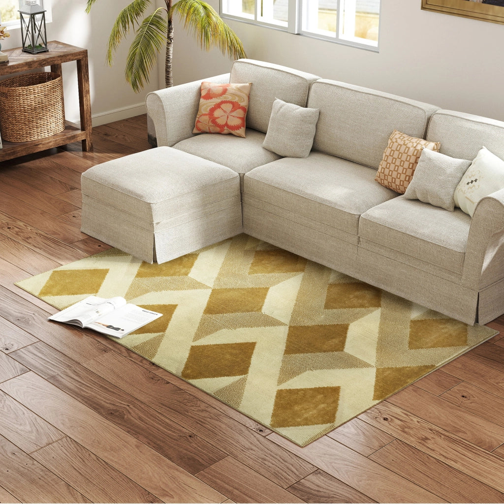 Tappeto Moderno Pelo Corto Lavabile ¨C zephmum ¨C 170x120 cm Crema