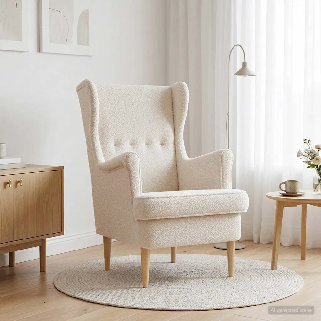 Poltrona-Poltroncina-Divano Sedia Crema Boucl¨¦ 455143