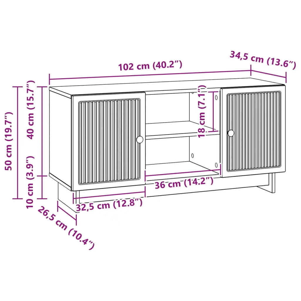 Mobile TV 102 x 34,5 x 50 cm Grigio Cemento