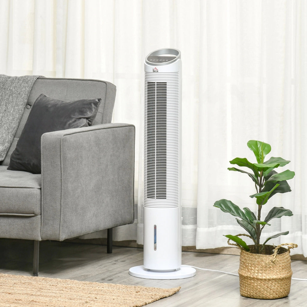 Ventilatore da Torre con Raffreddamento ad Acqua e Telecomando ¨C zephmum ¨C Bianco 30x30x100.8 cm