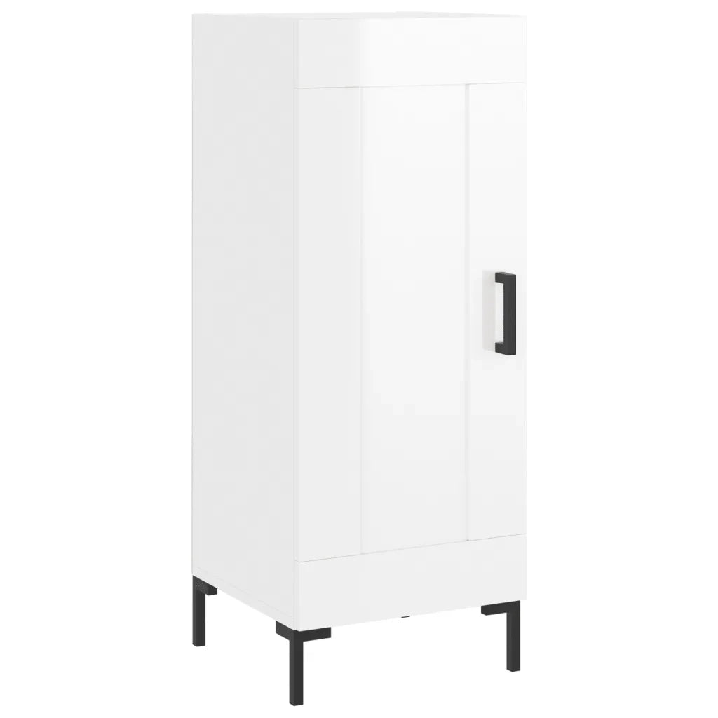 Credenza-Buffet-Armadio da cucina Bianco Lucido 34,5x34x90 cm in Legno Multistrato 366468