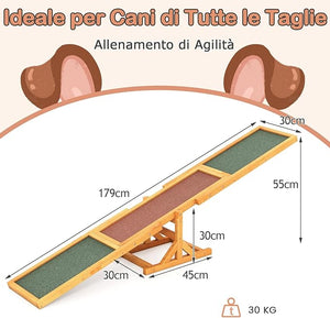Altalena per Agility Cane, Set di Esercizi e Giochi per Cani, Giocattolo da Esterno, Attrezzatura per Allenamento dell'Equilibrio, Forniture per Animali per Percorsi a Ostacoli (Giallo)