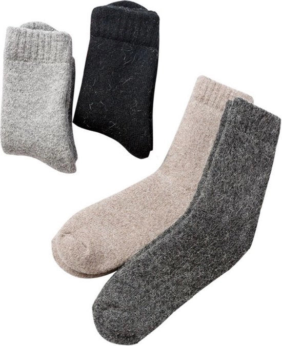 4 paia calze invernali extra spessi di lana - calze invernali di cotone calde per uomini - calze invernali spesse per uomini - calze invernali spesse a maglia a mezza gamba - calze sportive invernali calde (38-44)