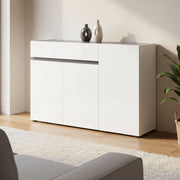 Madia Bajardo, Credenza 2 Ripiani Made in Italy, 120x42x80h cm Bianco Lucido