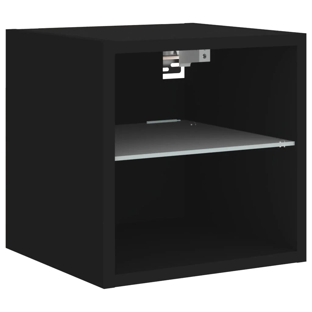 Mobile TV multimediale mensola TV credenza mobile TV per sala da pranzo soggiorno camera da letto montaggio a parete con luci LED 30 x 28,5 x 30 cm nero 02_0027870