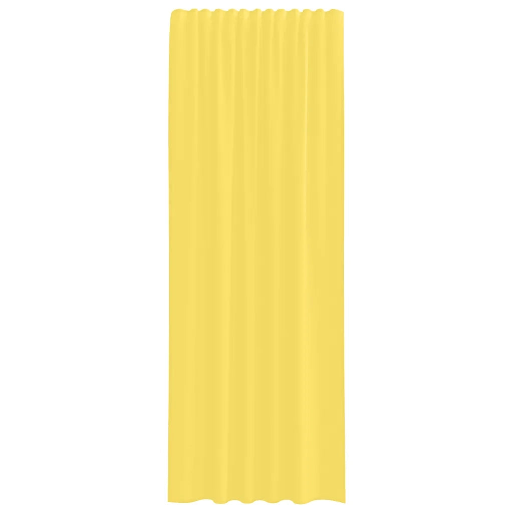 Tende in Voile con Tasche per Aste 2 pz Giallo 4102230