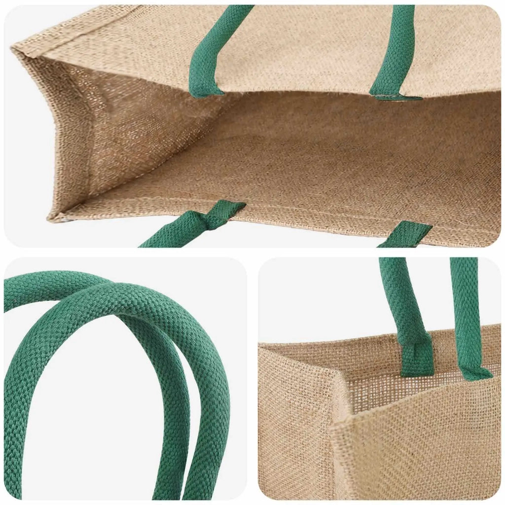 Borse in juta 10 Naturale e Verde 42 x 33 x 19 cm 42012287
