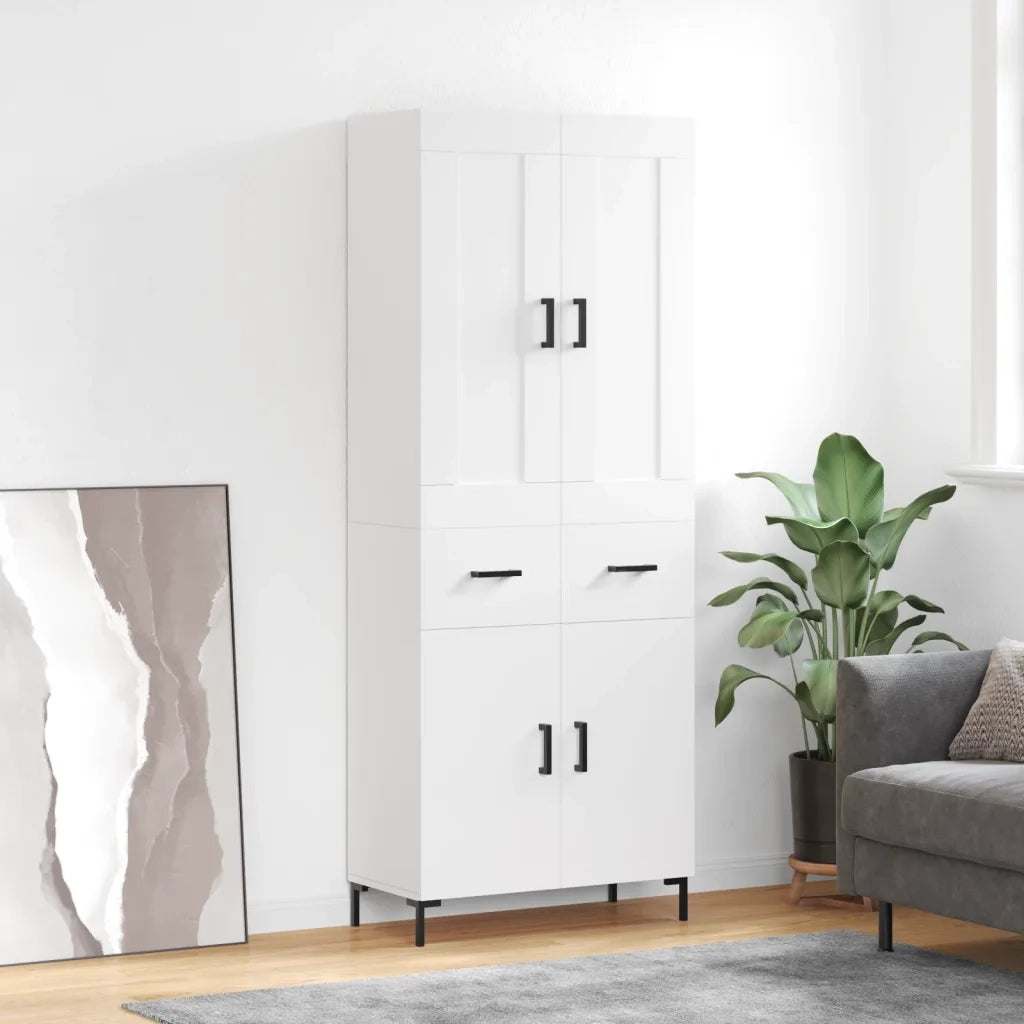 Credenza Bianca 69,5x34x180 cm in Legno Multistrato 3199873