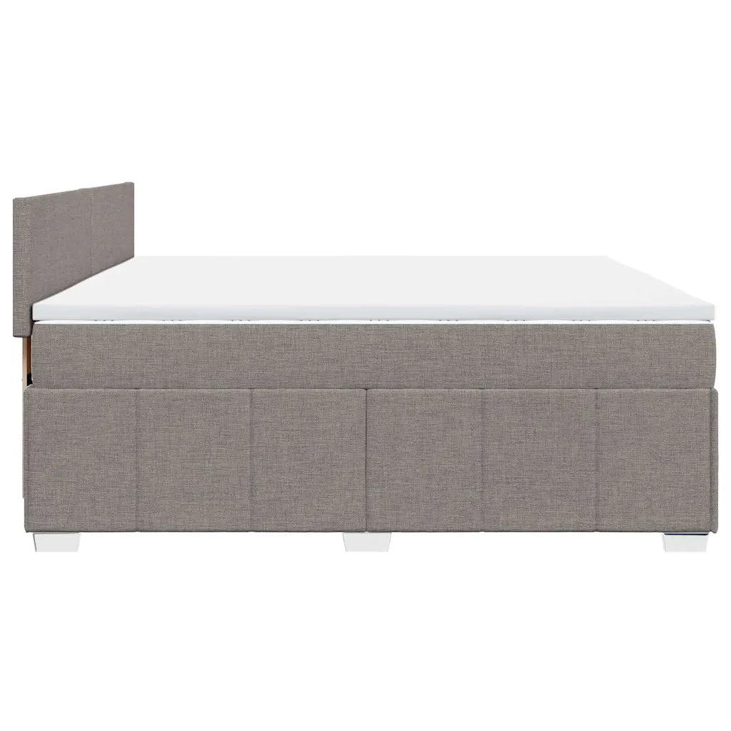 Giroletto a Molle con Materasso Tortora 200x200 cm in Tessuto