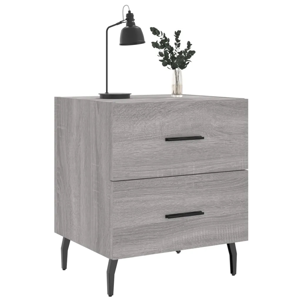 Comodino Grigio Sonoma 40x35x47,5 cm in Legno Multistratocod mxl 105265