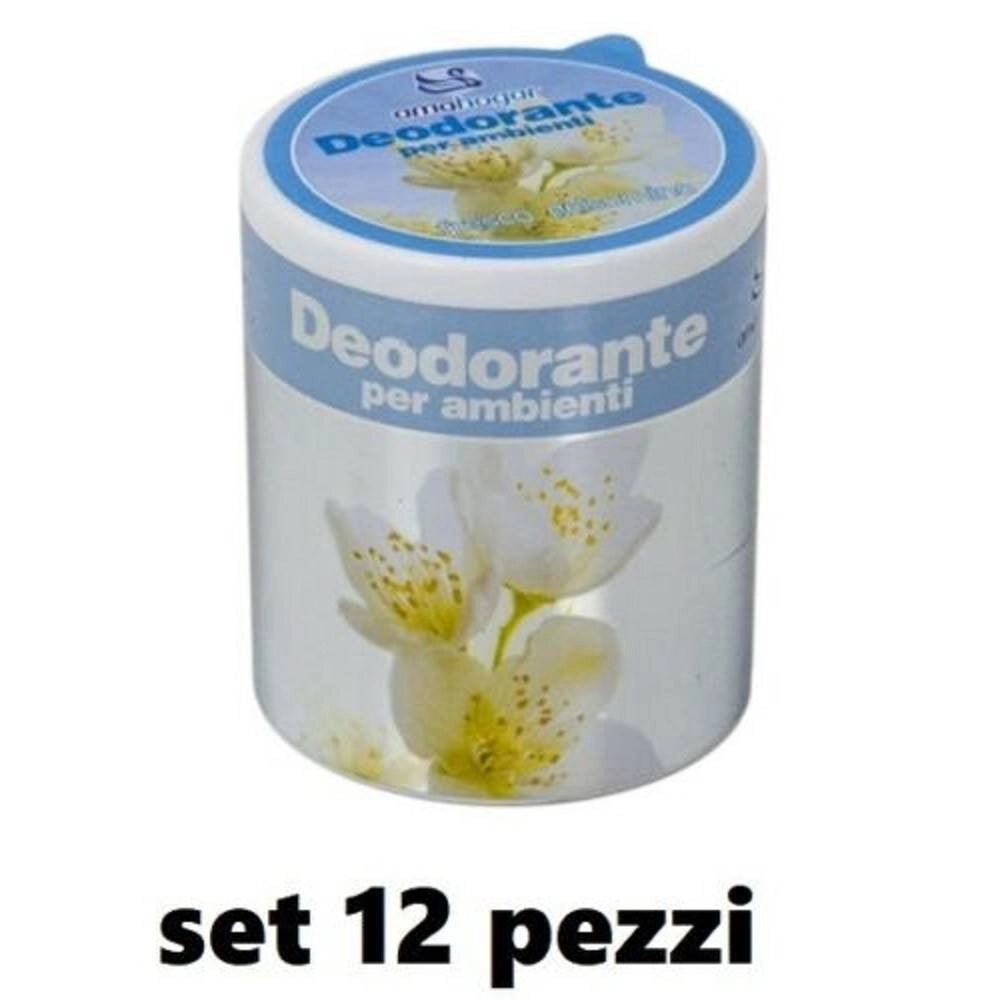 Trade Shop - Set 12 Deodoranti Barattolo Profumo Ambiente Assorbi Odori Fragranza Gelsomino -