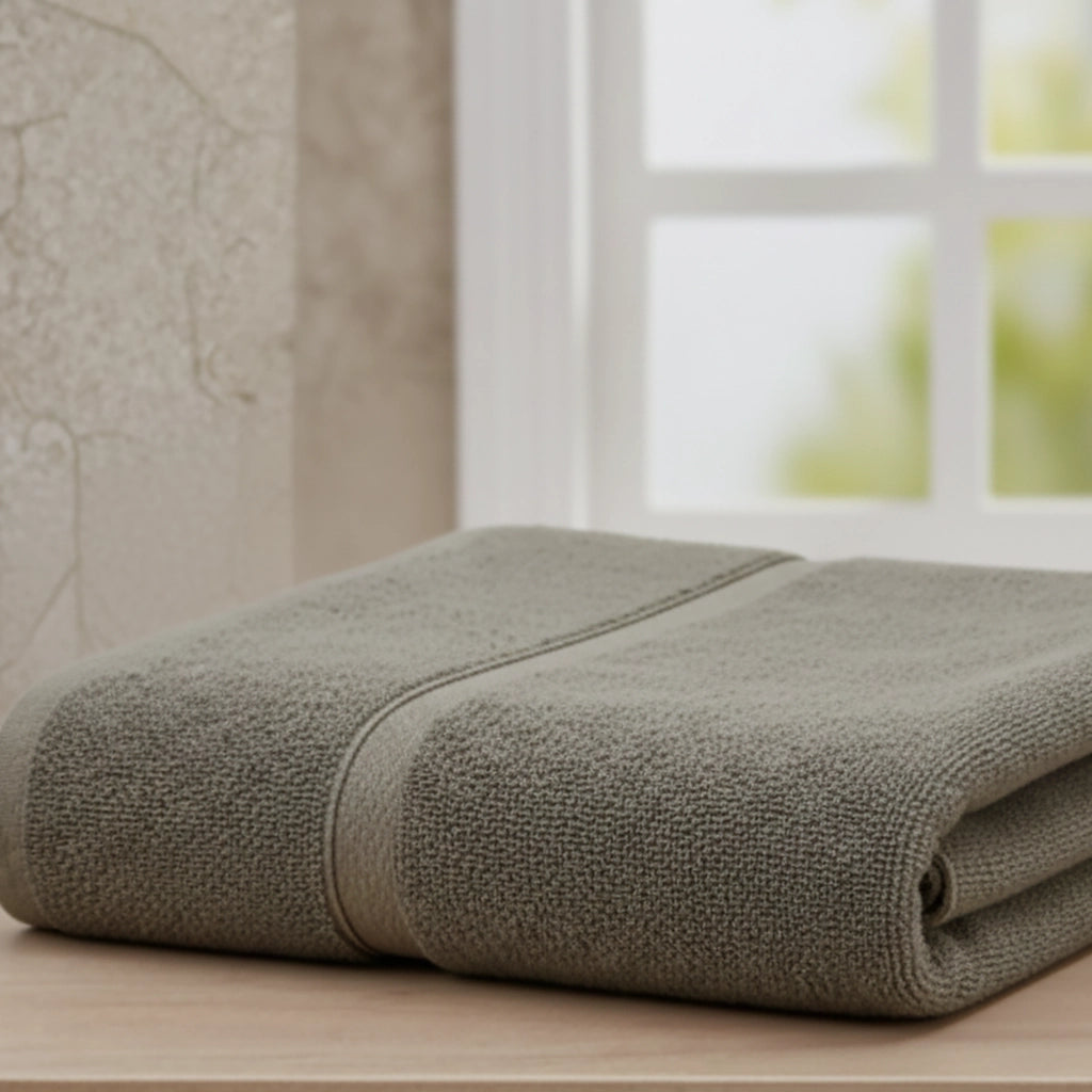 Sanaza, Telo Bagno Sfumatura Colore Struttura Pietra, Grigio Pietra