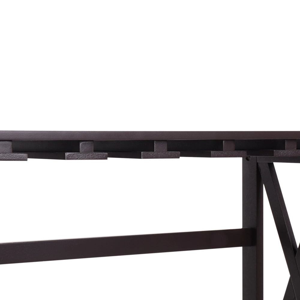 Portabottiglie classico in MDF marrone scuro elegante con gambe legno di pino