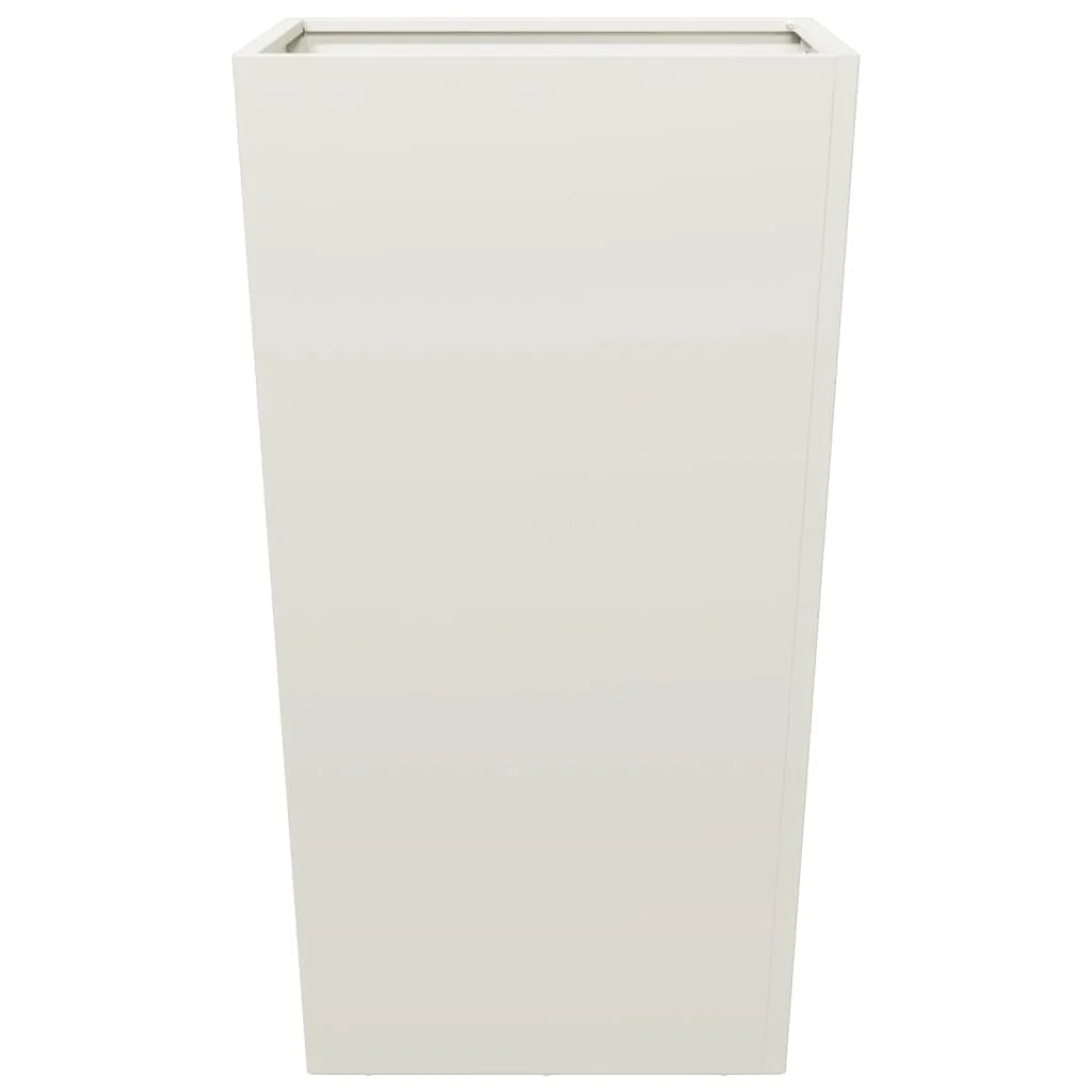 Fioriera rialzata per piante fiori giardino terrazze set da 2 45 x 45 x 75 cm acciaio bianco 02_0038979