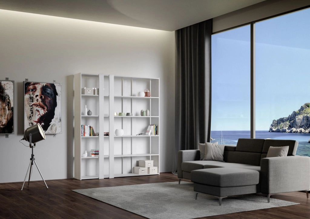 Libreria Moderna 5 Ripiani 178x36x204 cm in nobilitato Bianca