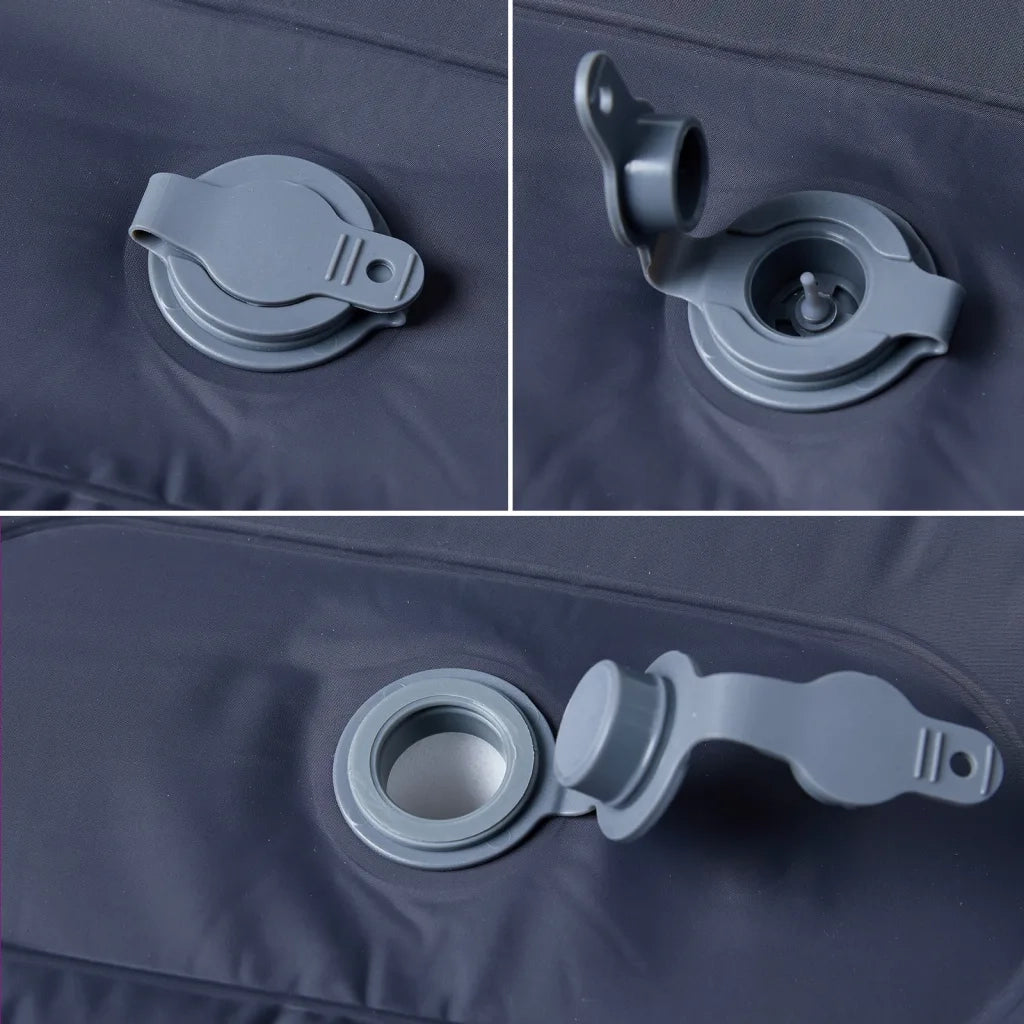 Materasso Campeggio Autogonfiabile con Cuscini 1 Persona Grigio 4007118
