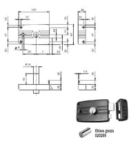 ISEO 481603 SERRATURA APPL. X FERRO CIL.FISSO MM.60 DX C/ALE
