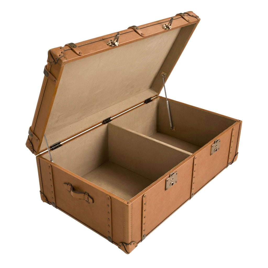 Baule in pelle marrone