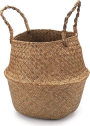 Borsa a rete - borsa a mano intrecciata - borsa a rete pieghevole per abiti sporchi e giocattoli - borsa per piante (L) borsa a rete