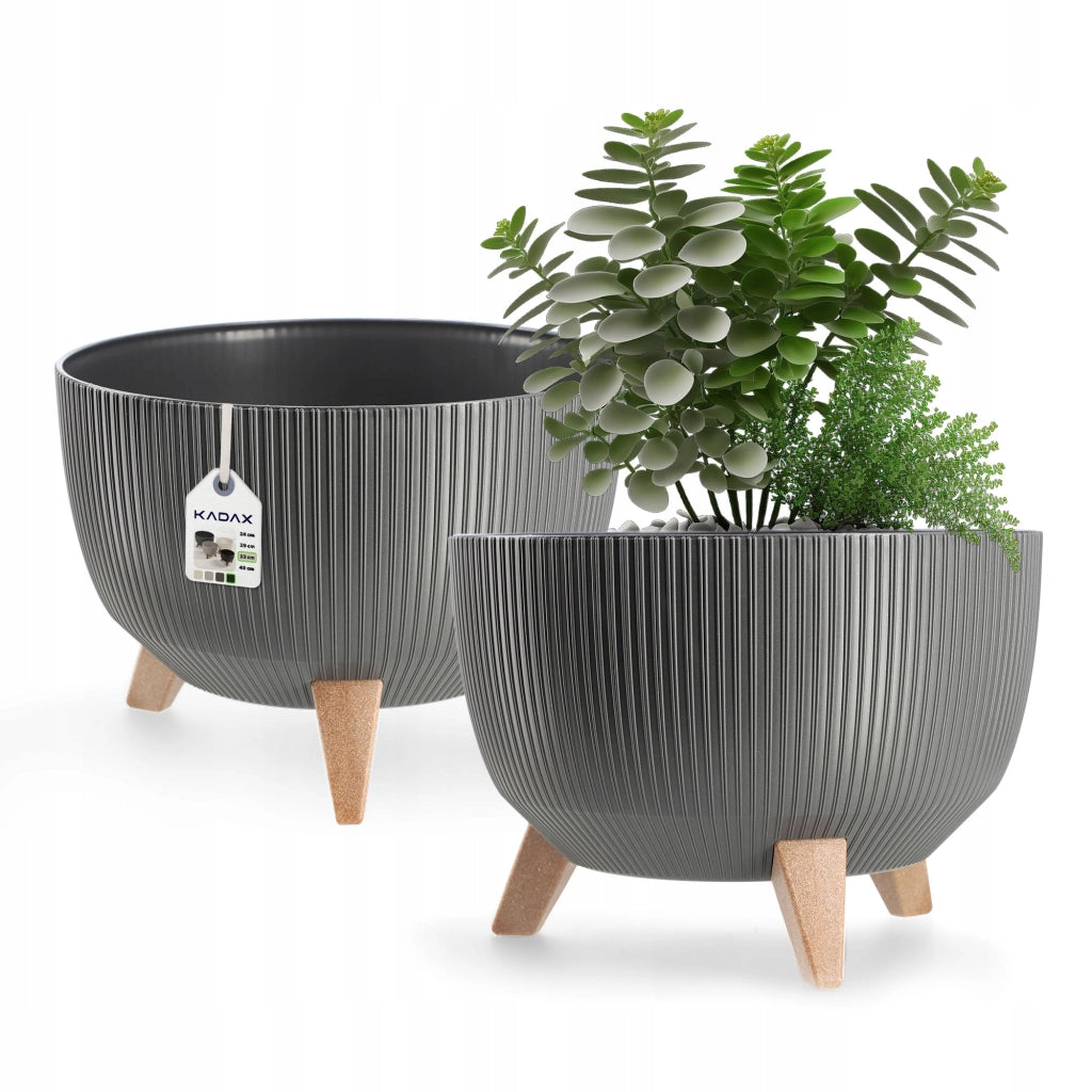 Vaso da giardino KADAX con gambe per fiori, grande ciotola rotonda da 33 cm