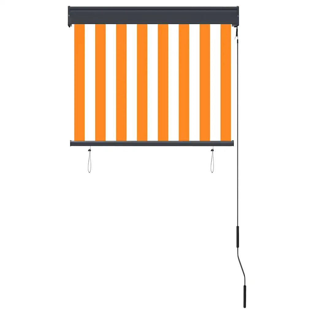 Tenda a Rullo per Esterni 80x250 cm Bianca e Arancione