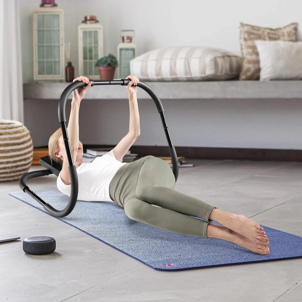 Addestratore per Addominali e Costato con Poggiatesta Imbottito, AB Trainer Ergonomico e Portatile per Allenamento della Forza e Assistente Posizione Seduta da Casa e Palestra