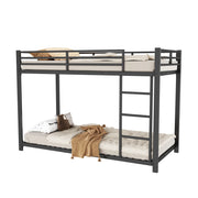 LETTO A CASTELLO 90x200 cm in metallo nero, struttura quadrata