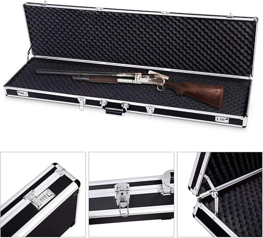 Custodia Dura in Alluminio per Fucili Valigetta Pistola con Serratura, 134 x 35 x 12 cm