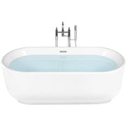 Vasca freestanding bianco lucido sanitario acrilico singolo ovale moderno design minimalista
