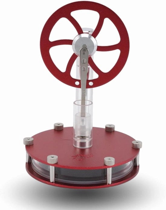 Motore di Stirling per Bambini - Giocattolo per L'Apprendimento della Tecnica - Motore a Lavorazione a Bassa Temperatura con Differenziale - Giocattolo Educativo - Modello Autofocus - Flusso di Aria Caldo - Esperimento Scientifico