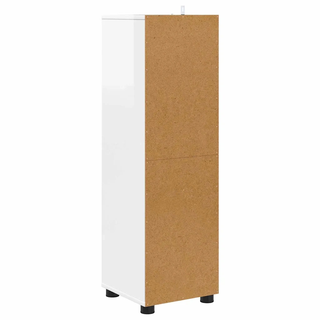 Mobile da Bagno con cassetto Bianco Lucido 30,5 x 30 x 101 cm
