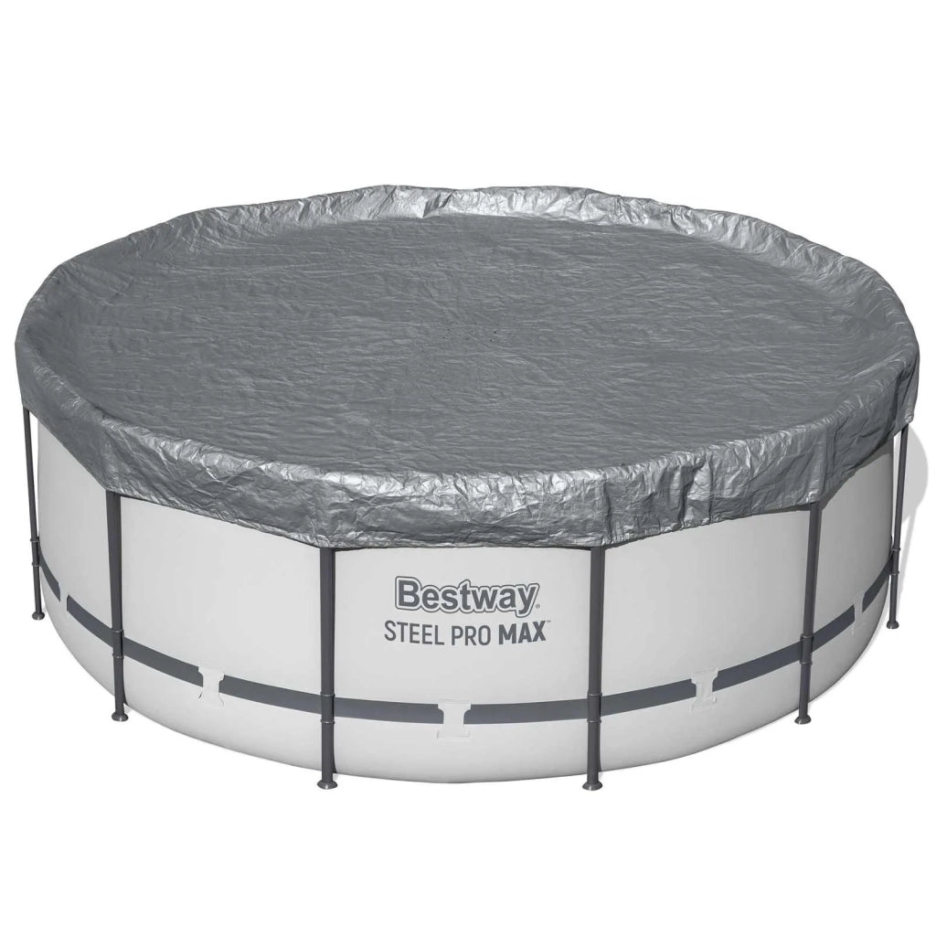 Bestway Copertura per piscina Ø4,88 m Rotondo Poliestere Grigio 42035726