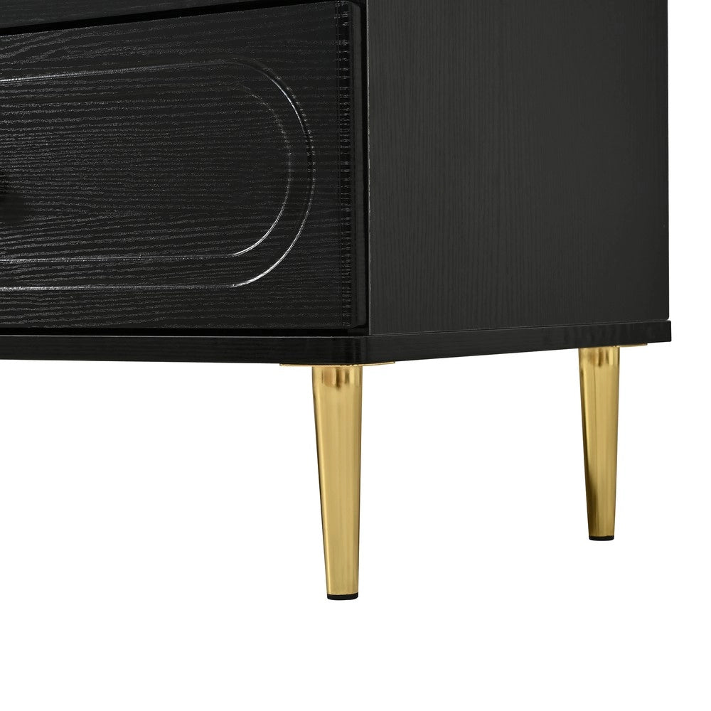 Credenza con 6 Cassetti ¨C MINIMAL ¨C Bianco/Nero, Metallo, Design Moderno per Soggiorno